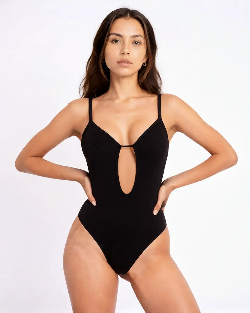 Seamless Deep-V Shaping Bodysuit