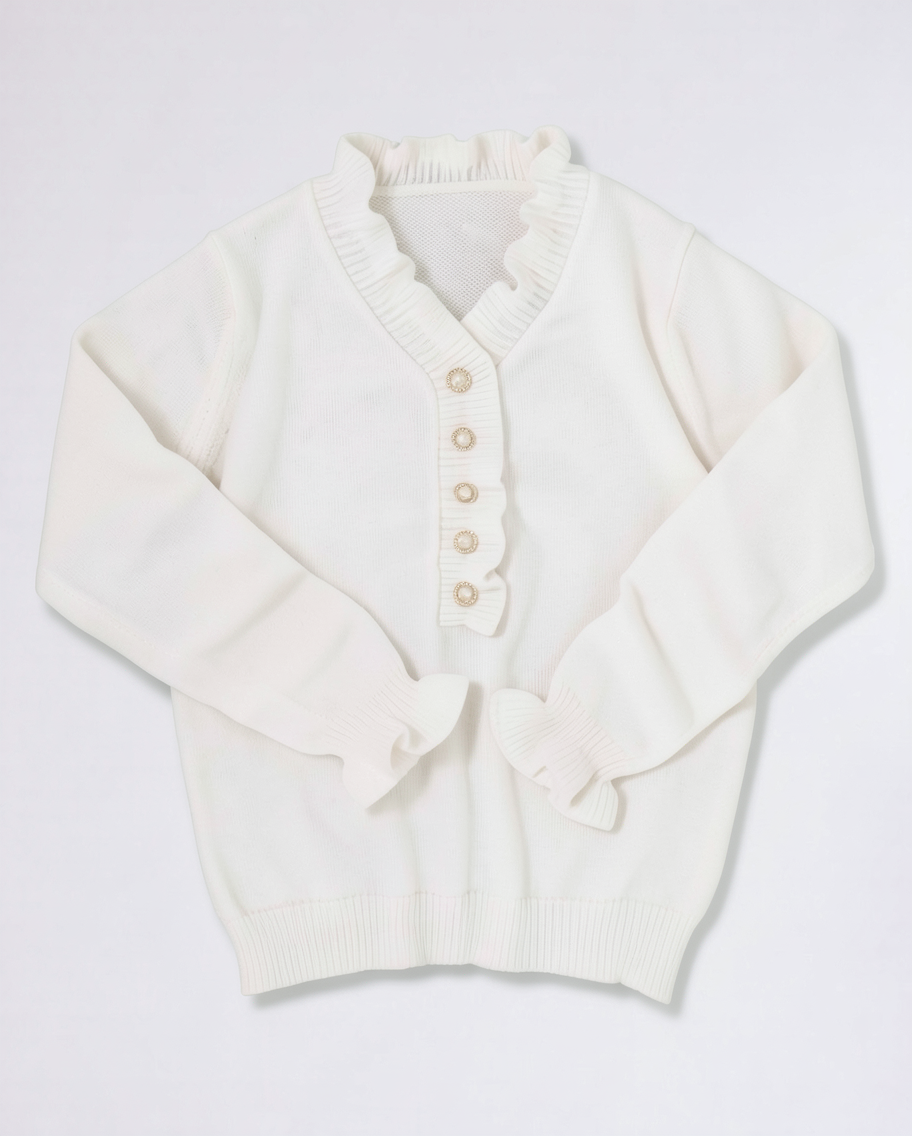 Charming Elegant White Ruffle Blouse | Summer Tops for Women