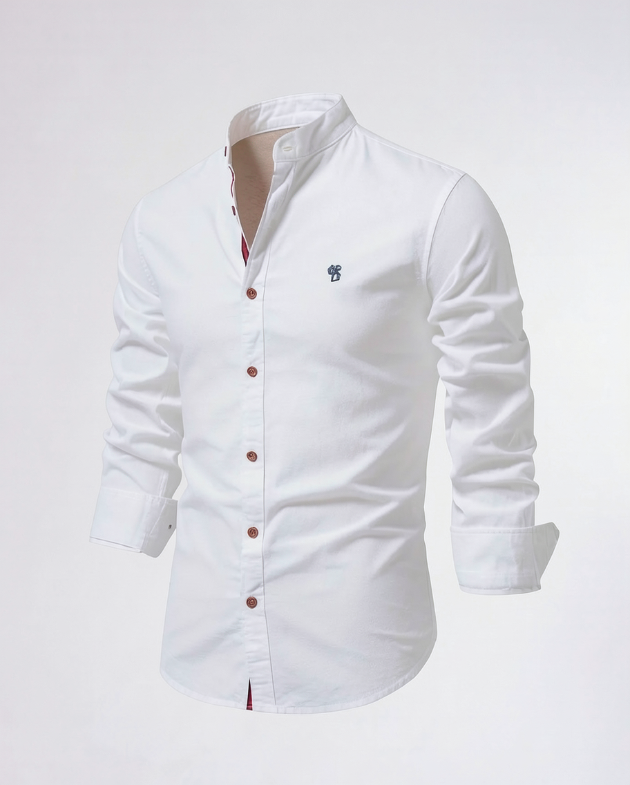 Stylish Tailored Men's Long Sleeve Shirt in White and Black Options