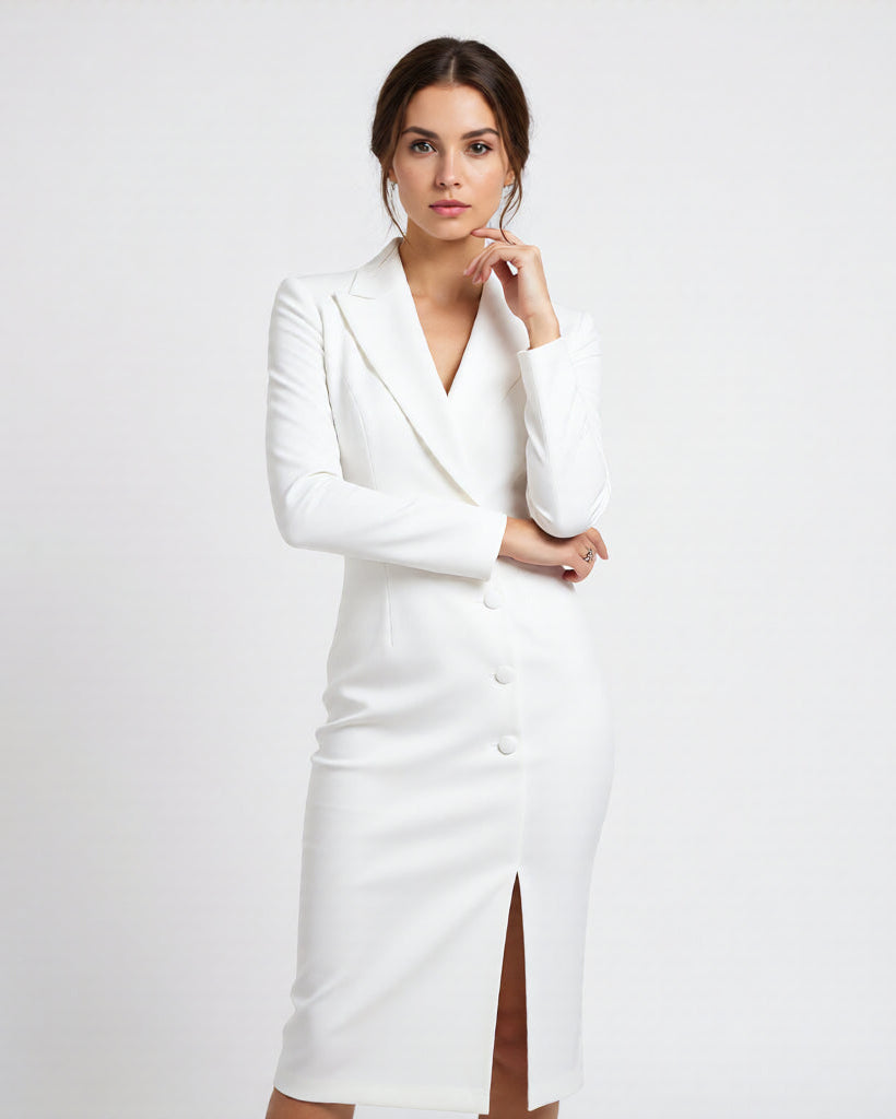 Sophisticated Black Fitted Midi Dress