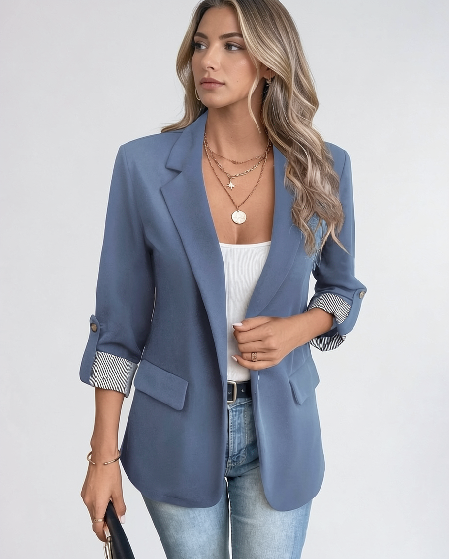 Chic Tailored Black Blazer for Women - Elegant Office Style