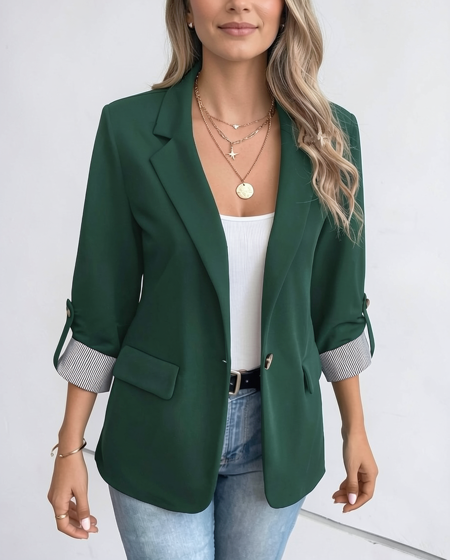 Chic Tailored Black Blazer for Women - Elegant Office Style
