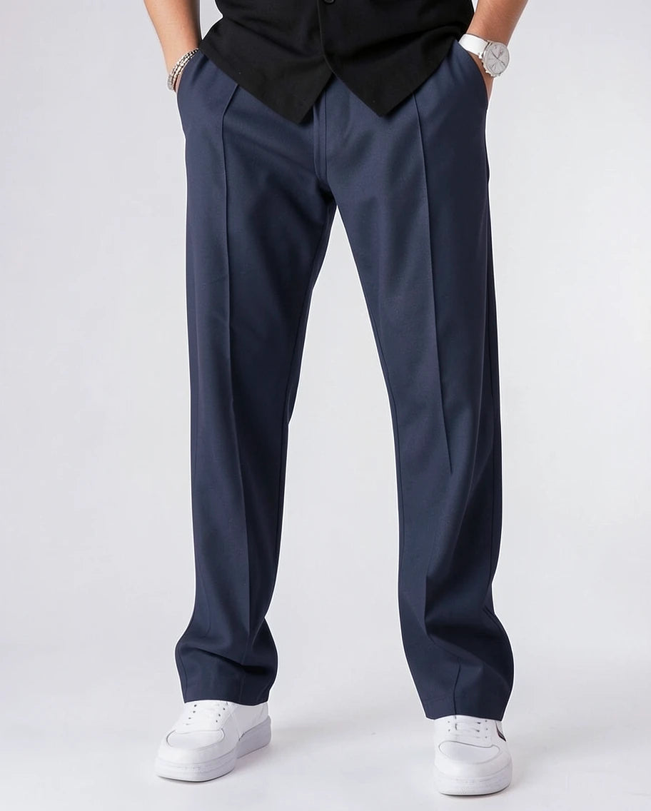 Tailored Relaxed-Fit Straight-Leg Dress Trousers