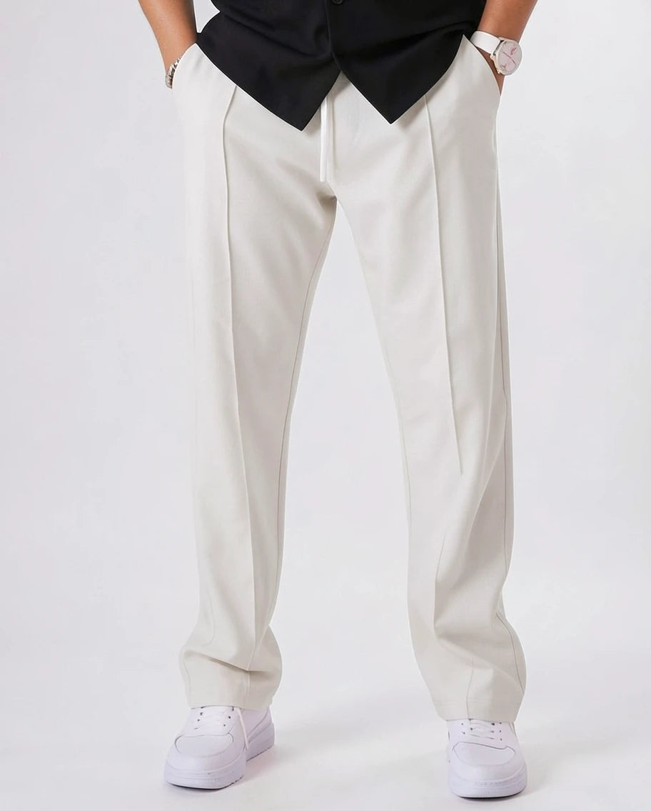 Tailored Relaxed-Fit Straight-Leg Dress Trousers