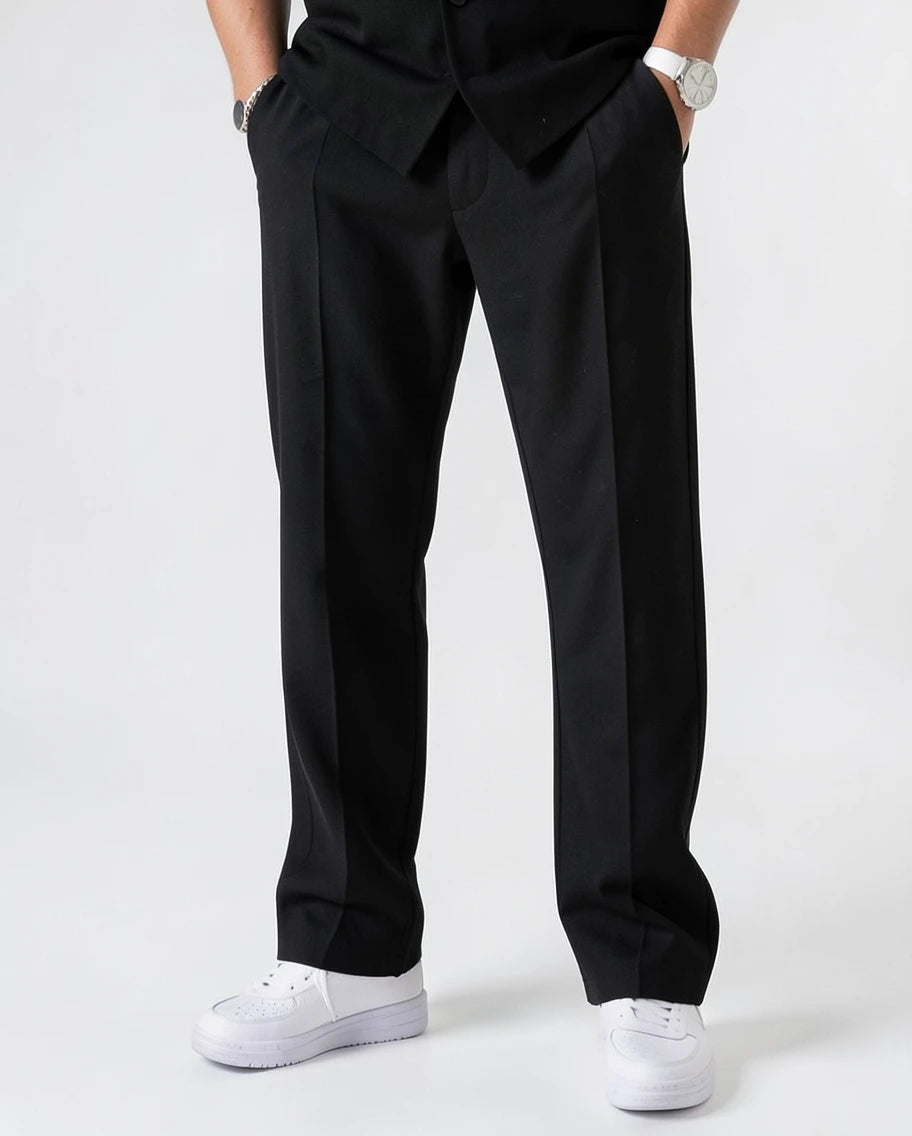 Tailored Relaxed-Fit Straight-Leg Dress Trousers