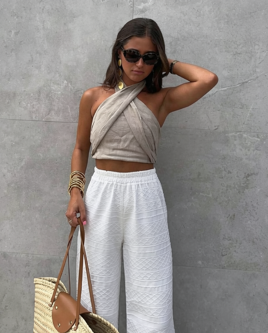 Stylish Lightweight Crisscross White Tank Top for Women