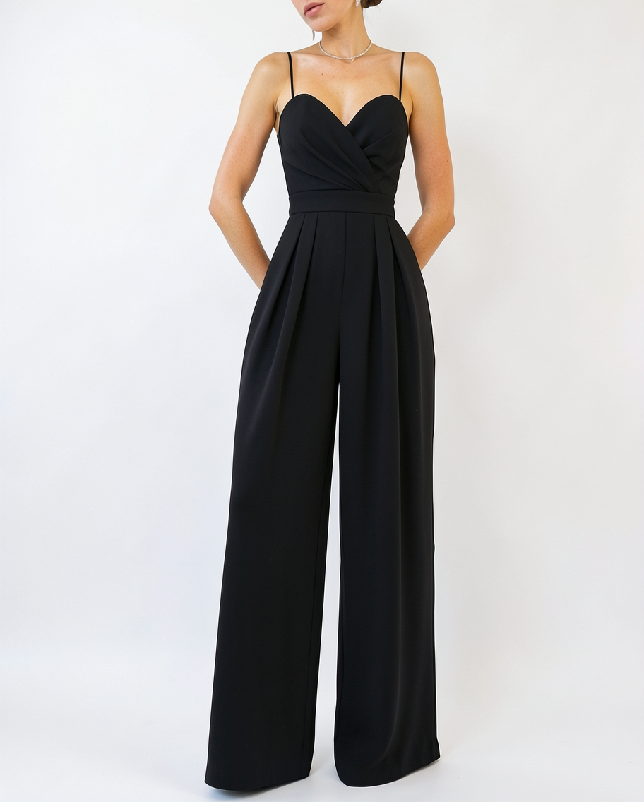 Elegant Wide Leg Halter Jumpsuit