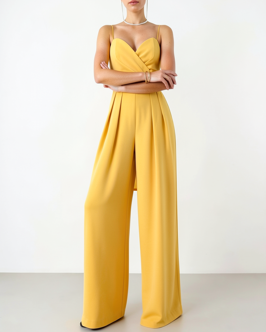 Elegant Wide Leg Halter Jumpsuit
