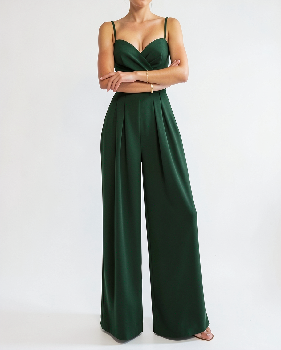 Elegant Wide Leg Halter Jumpsuit