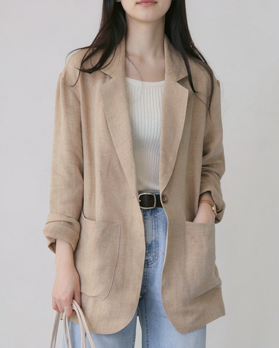 Women's Summer Linen Blazer Jacket