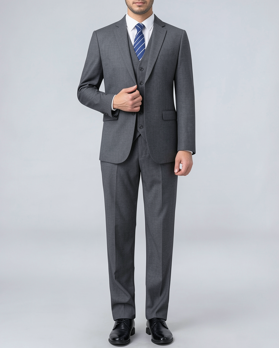 Classic Wool Blend Mens Three Piece Suit