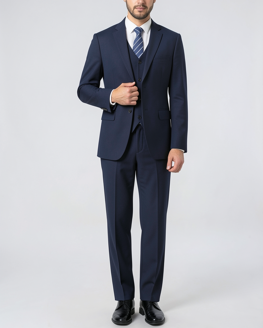 Classic Wool Blend Mens Three Piece Suit