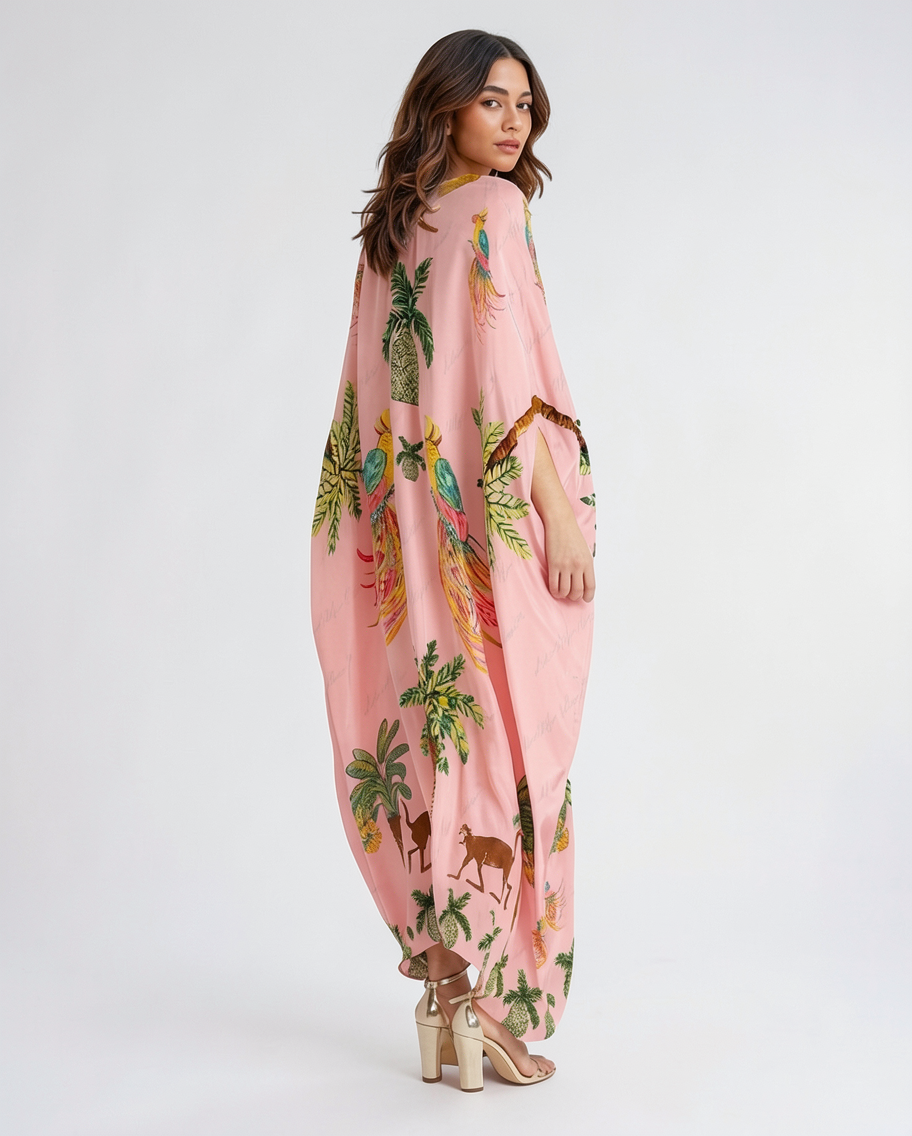 Oversized Split-Sleeve Beach Kaftan Cover Up