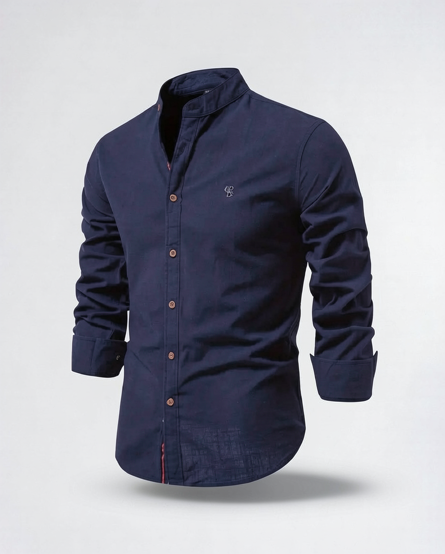 Stylish Tailored Men's Long Sleeve Shirt in White and Black Options
