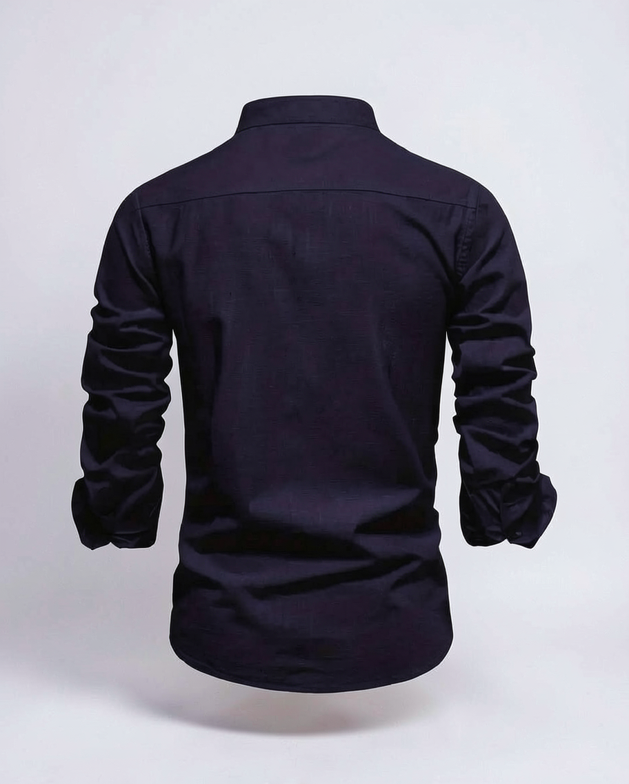 Stylish Tailored Men's Long Sleeve Shirt in White and Black Options