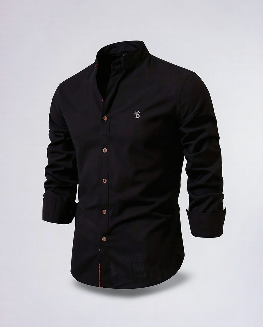 Stylish Tailored Men's Long Sleeve Shirt in White and Black Options