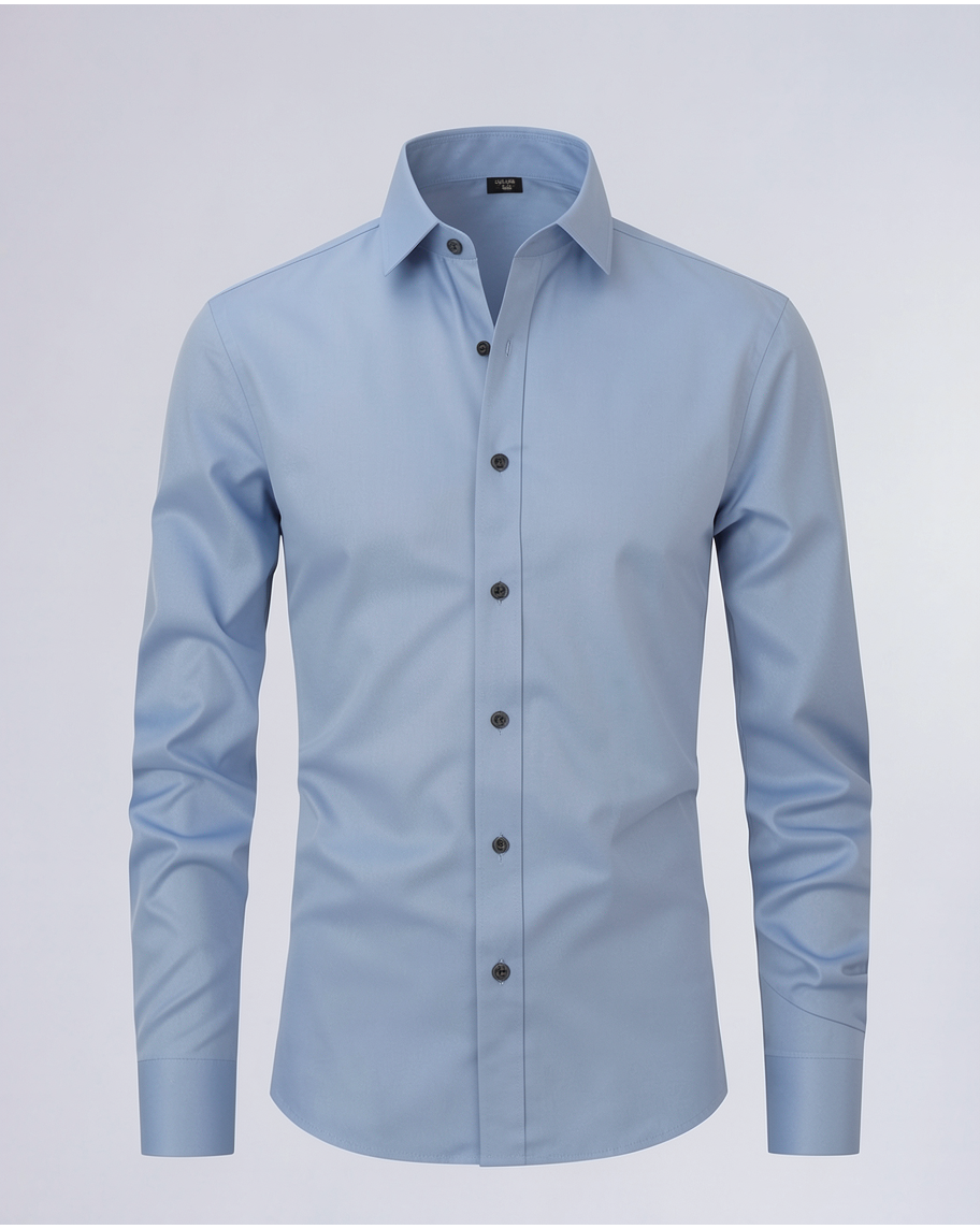 Elegant Slim-Fit Men's Dress Shirt for Work and Casual Wear