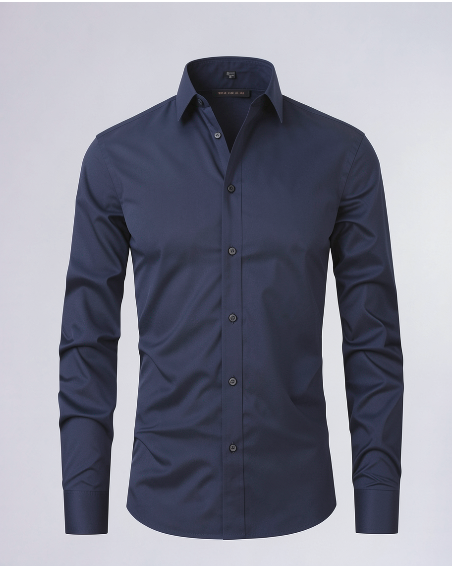 Elegant Slim-Fit Men's Dress Shirt for Work and Casual Wear