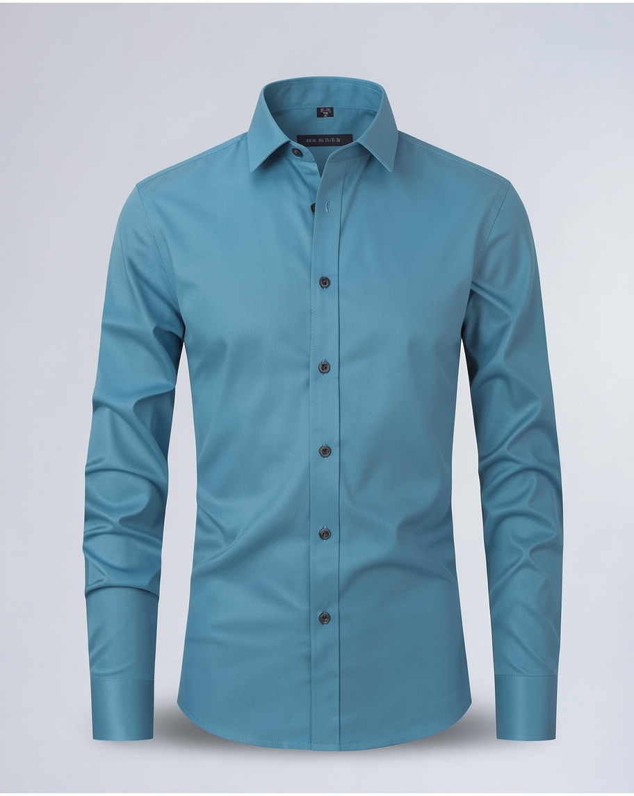 Elegant Slim-Fit Men's Dress Shirt for Work and Casual Wear