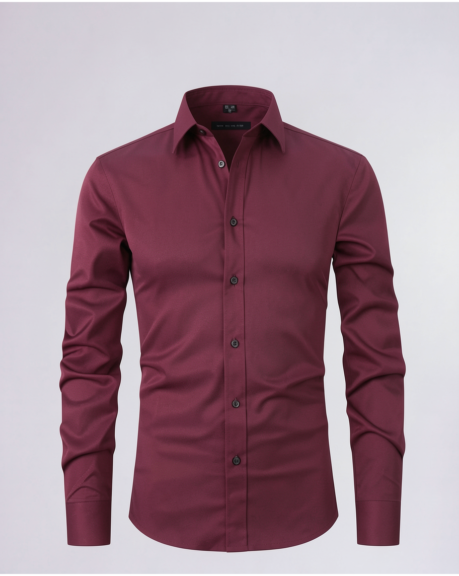 Elegant Slim-Fit Men's Dress Shirt for Work and Casual Wear