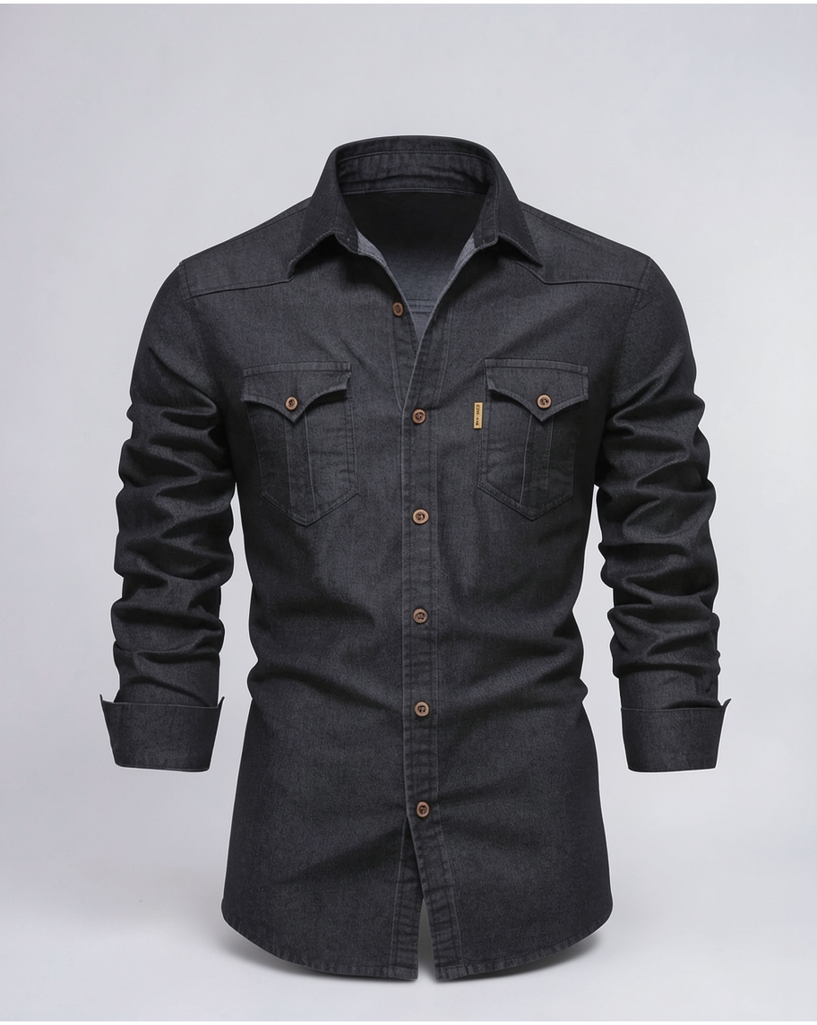 Timeless Classic Mens Denim Shirt - Versatile Button-Up Top for Casual Style