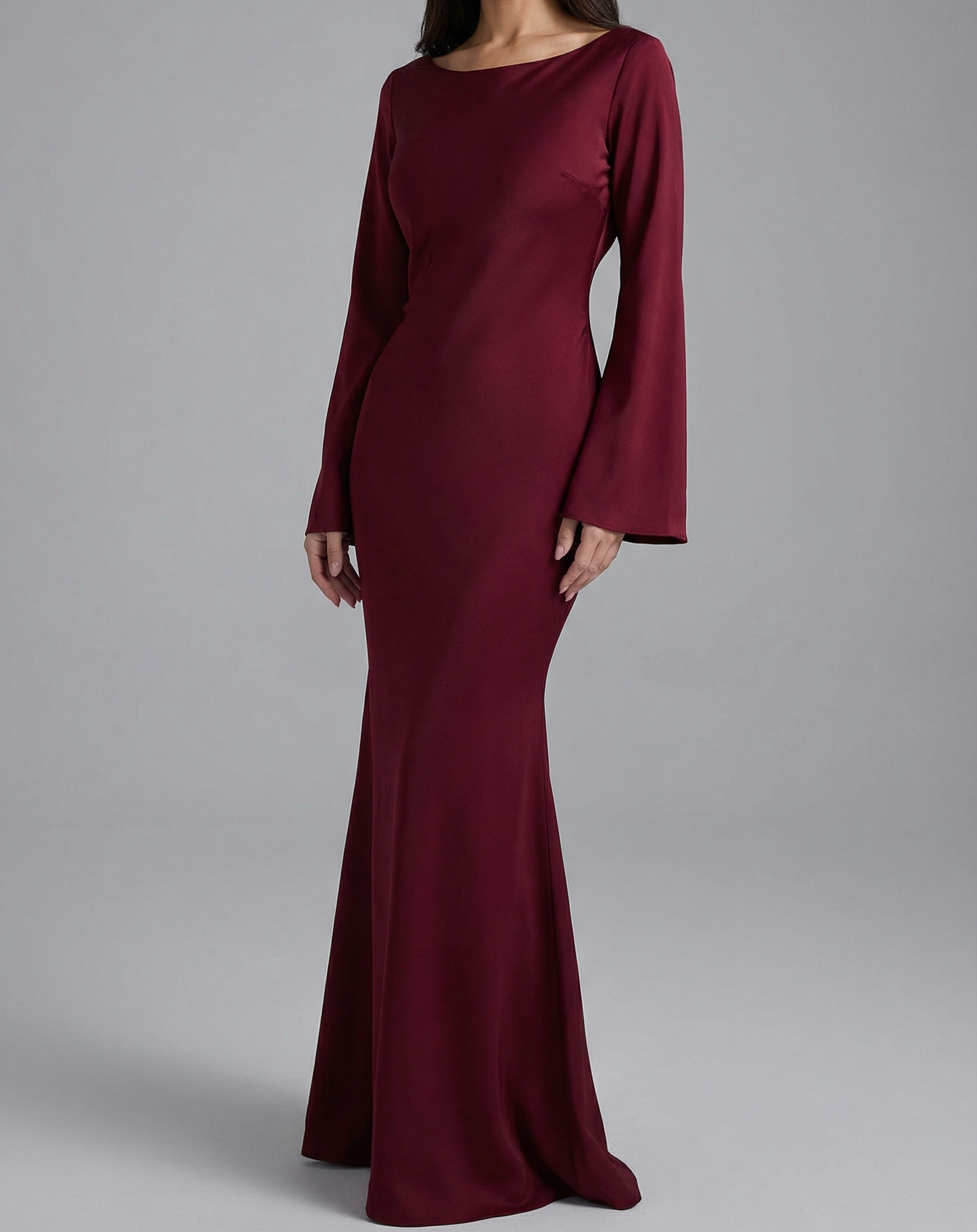 Elara | Satin Maxi Evening Dress Fluid Fit Formal Gown 0
