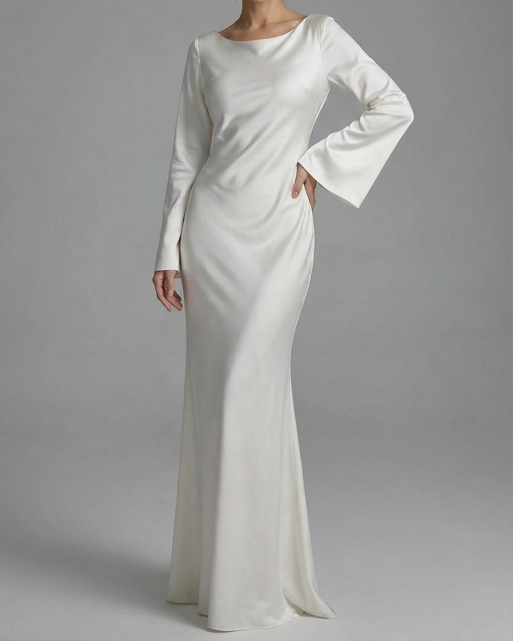 Elara | Satin Maxi Evening Dress Fluid Fit Formal Gown 1