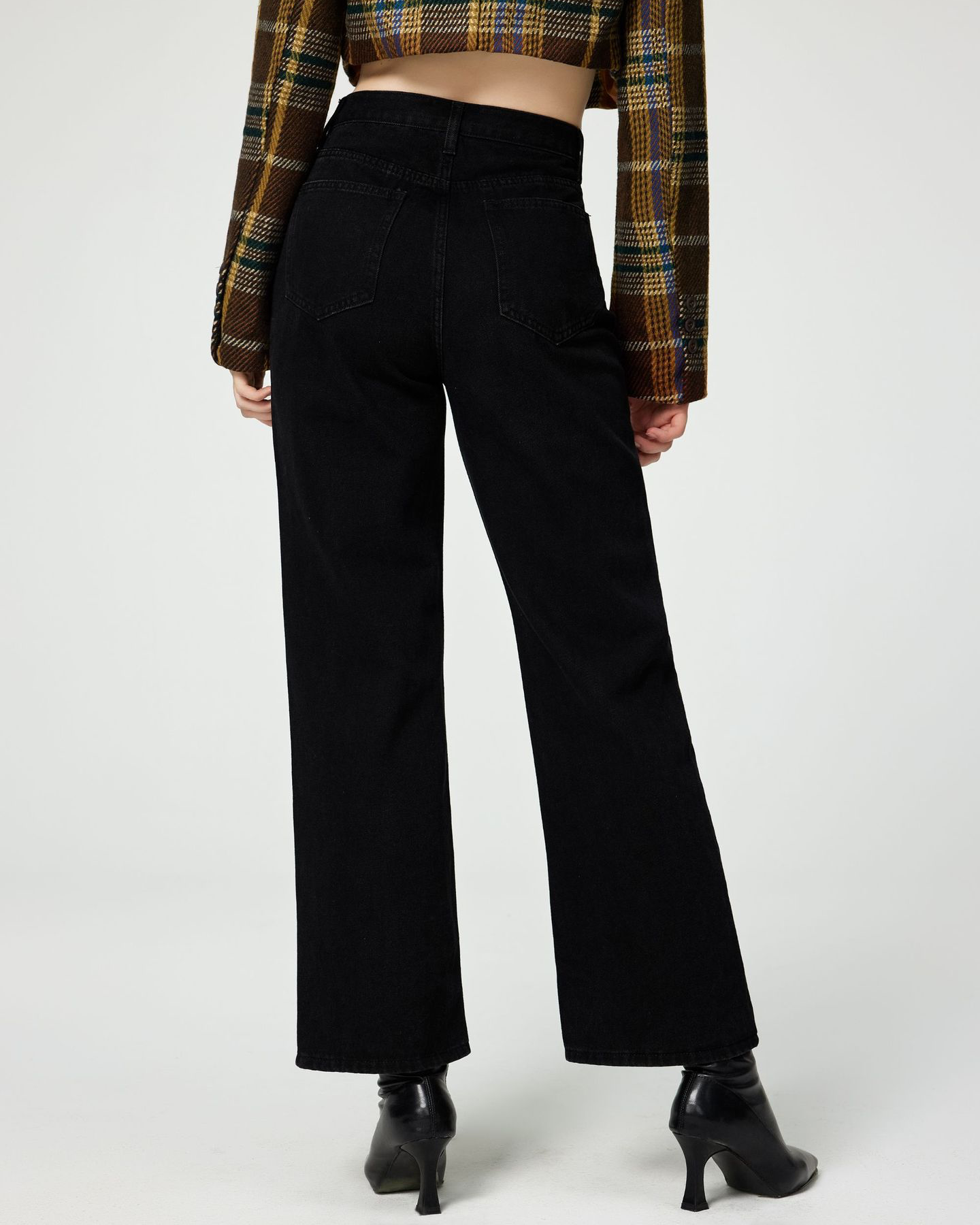 High-Waisted Distressed Wide-Leg Denim Jeans with Relaxed Fit