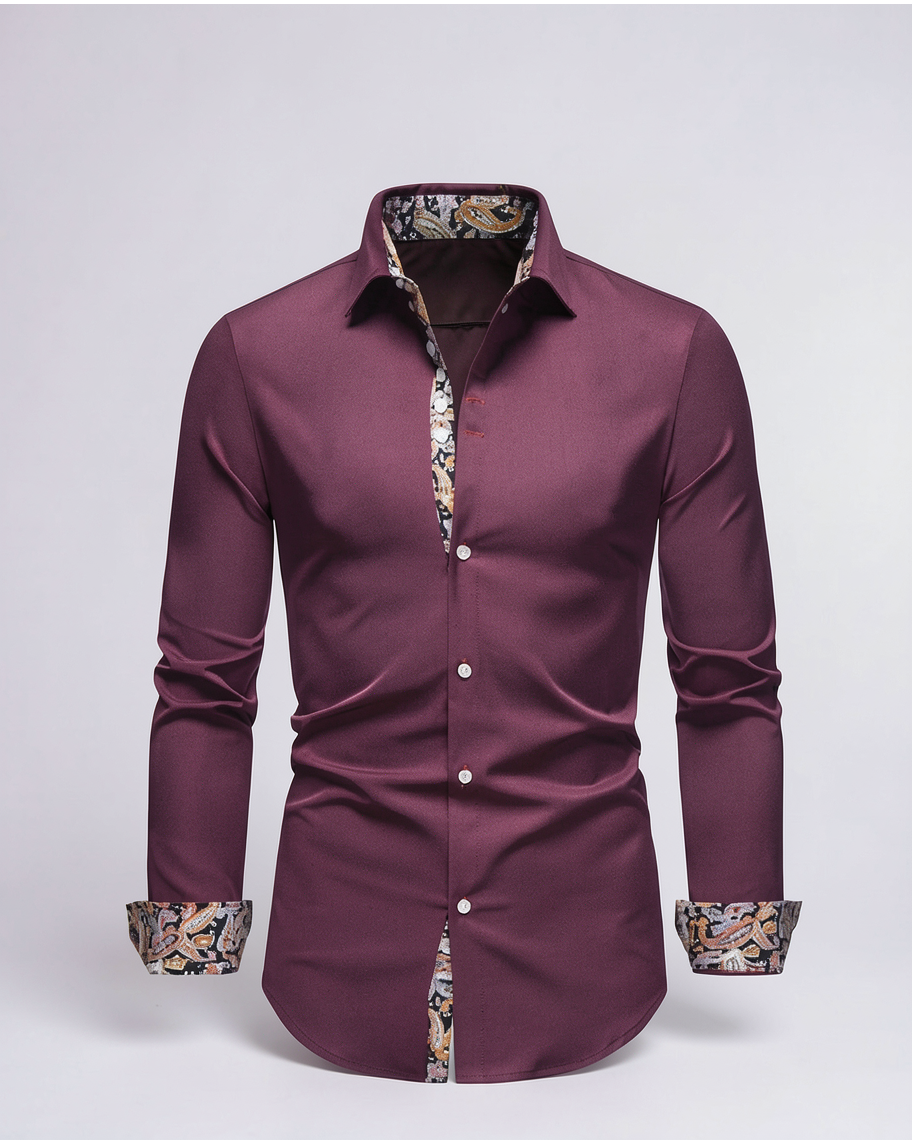 Chic Tailored White Shirt with Floral Cuffs