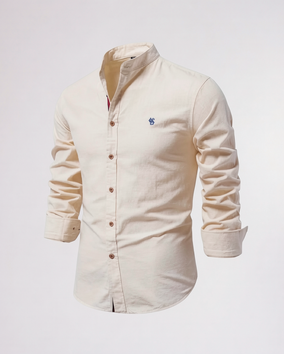 Stylish Tailored Men's Long Sleeve Shirt in White and Black Options