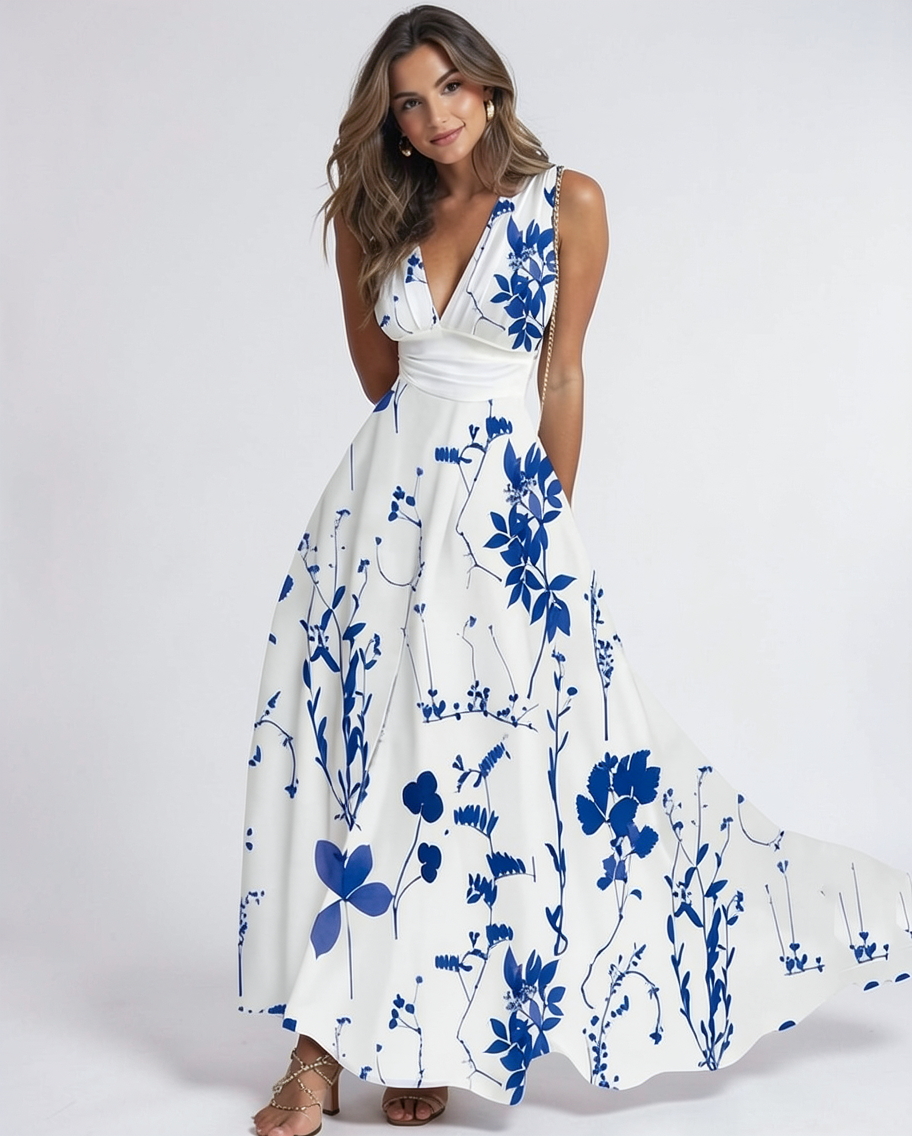 Chic Floral Maxi Dress for Women - Elegant Summer Wedding Guest Dresses
