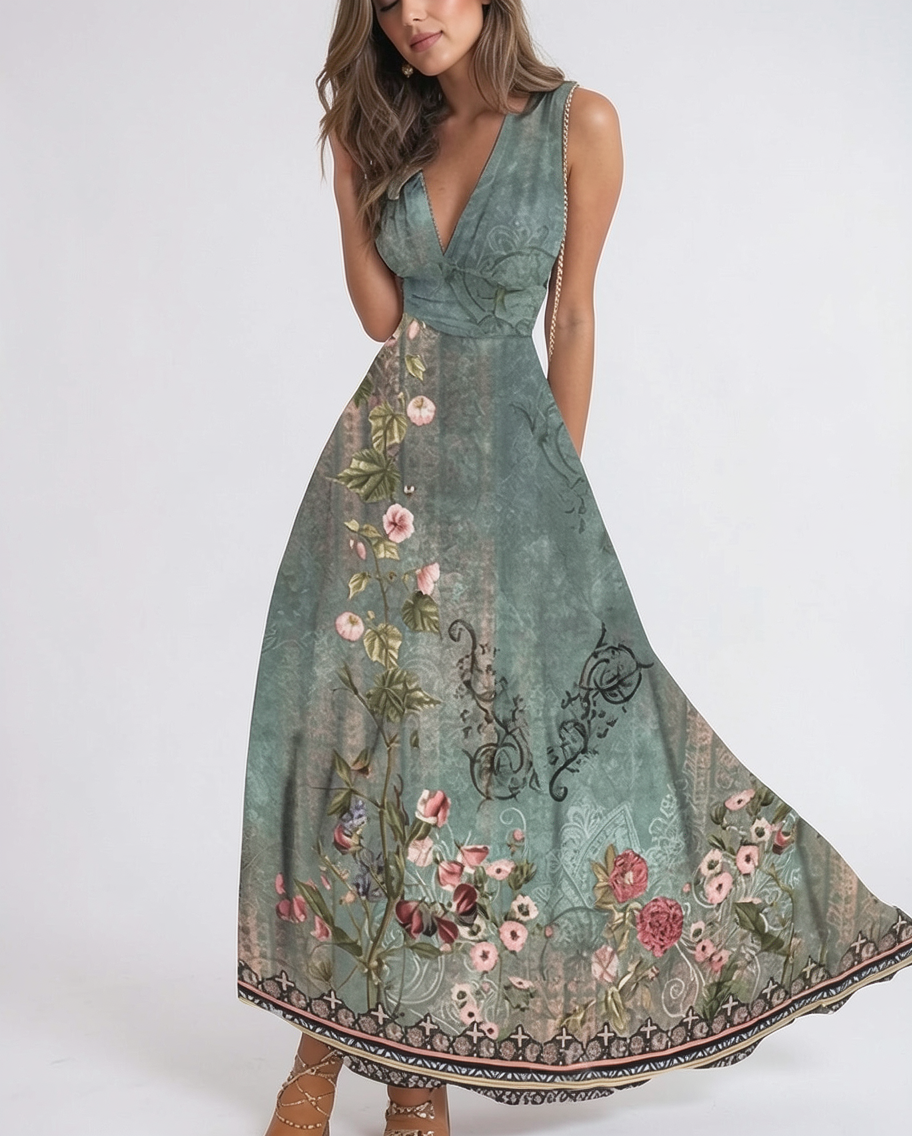 Chic Floral Maxi Dress for Women - Elegant Summer Wedding Guest Dresses