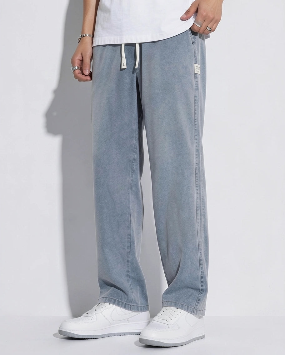 Drawstring Wide Leg Casual Pants
