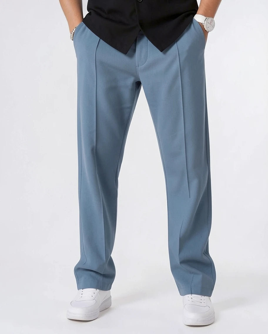 Tailored Relaxed-Fit Straight-Leg Dress Trousers