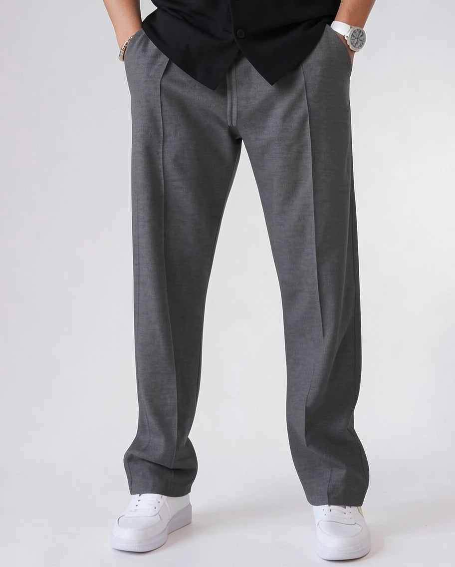 Tailored Relaxed-Fit Straight-Leg Dress Trousers