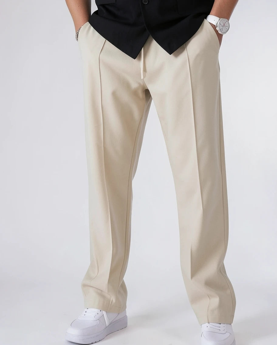 Tailored Relaxed-Fit Straight-Leg Dress Trousers