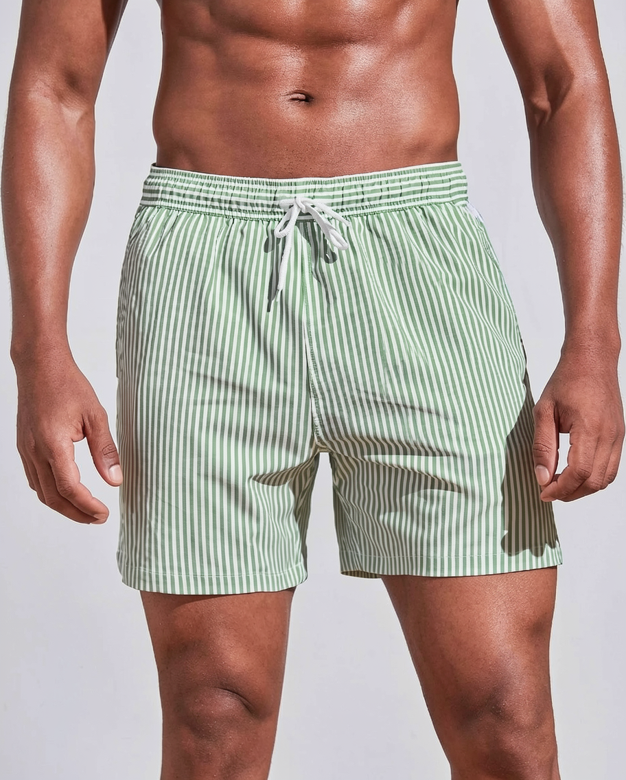 Striped Drawstring Swim Shorts