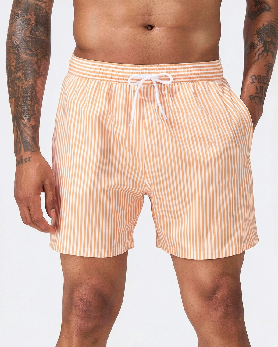 Striped Drawstring Swim Shorts