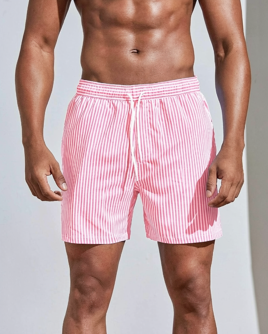 Striped Drawstring Swim Shorts