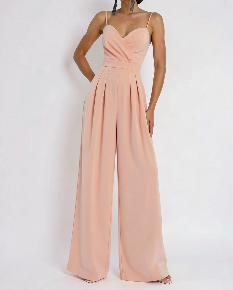 Elegant Wide Leg Halter Jumpsuit