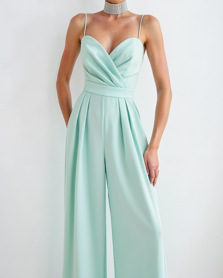 Elegant Wide Leg Halter Jumpsuit