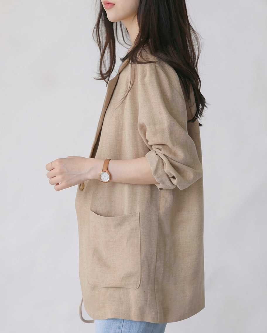 Women's Summer Linen Blazer Jacket