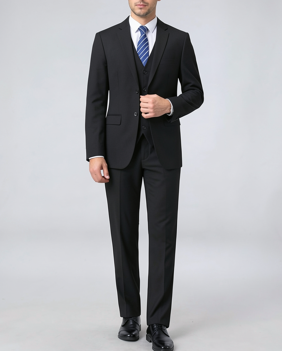 Classic Wool Blend Mens Three Piece Suit