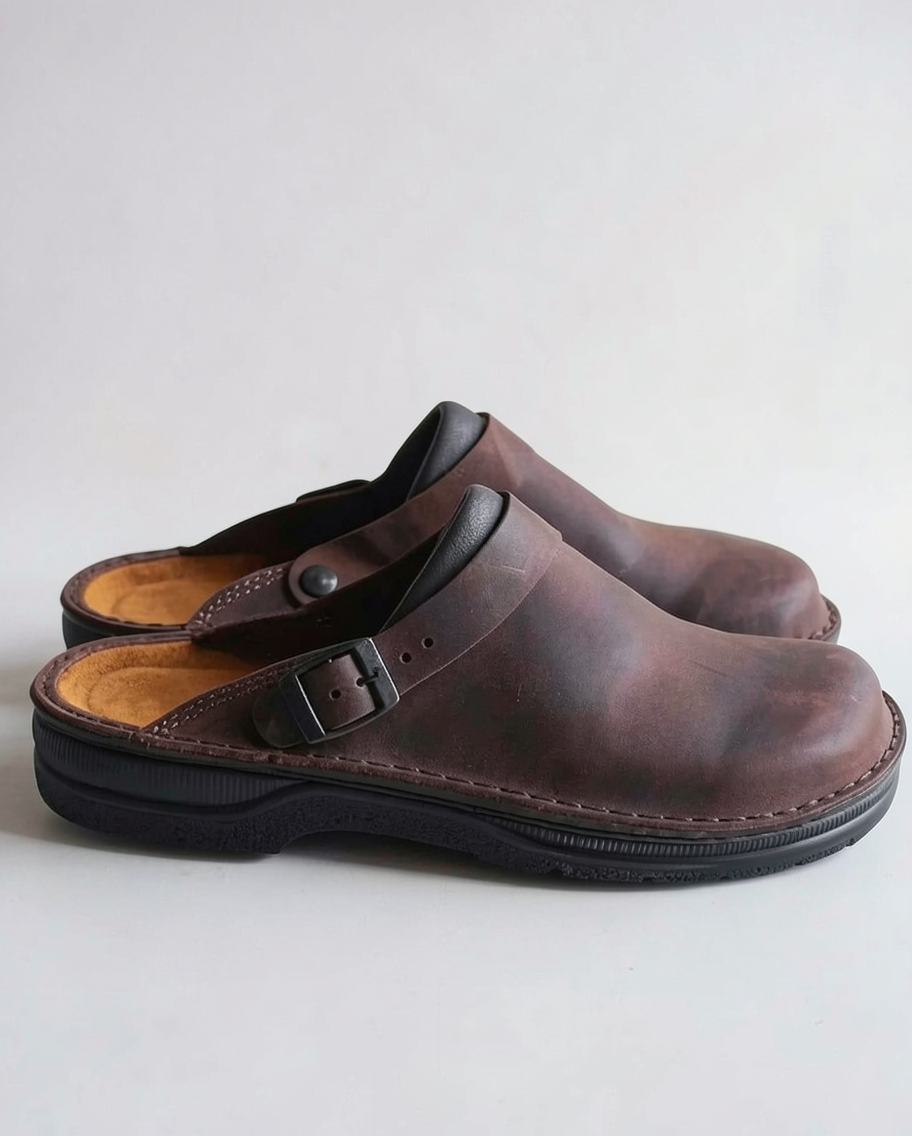 Sophisticated Comfortable Leather Slipper Clogs