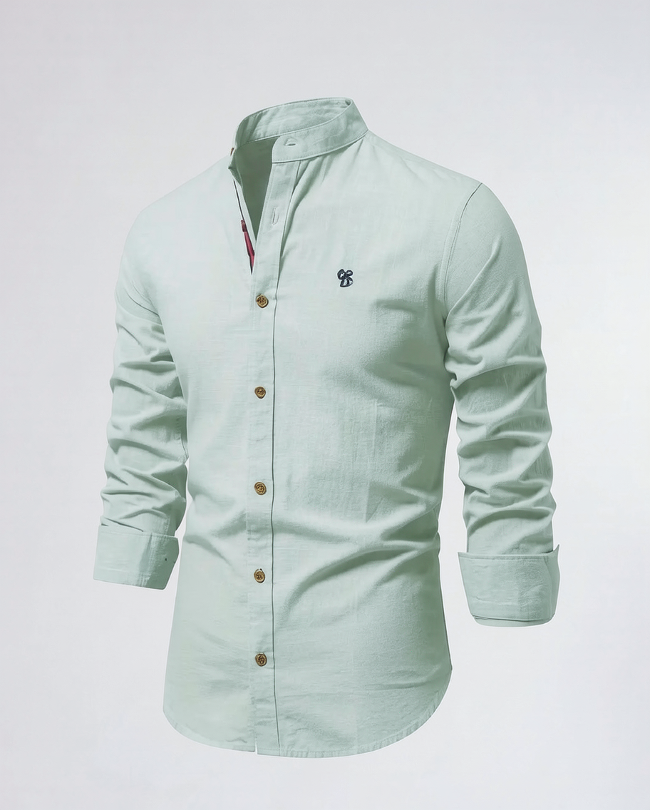 Stylish Tailored Men's Long Sleeve Shirt in White and Black Options