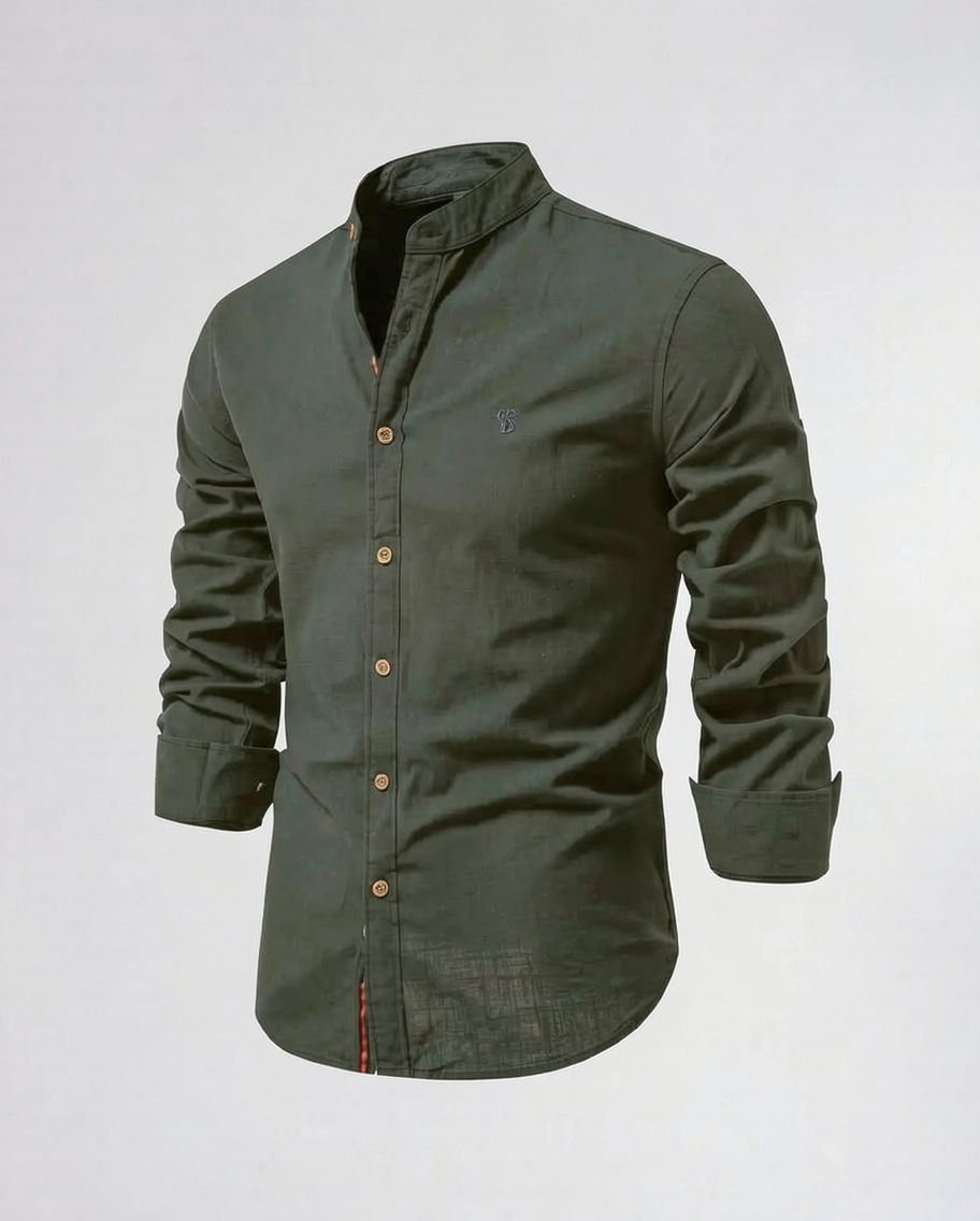 Stylish Tailored Men's Long Sleeve Shirt in White and Black Options