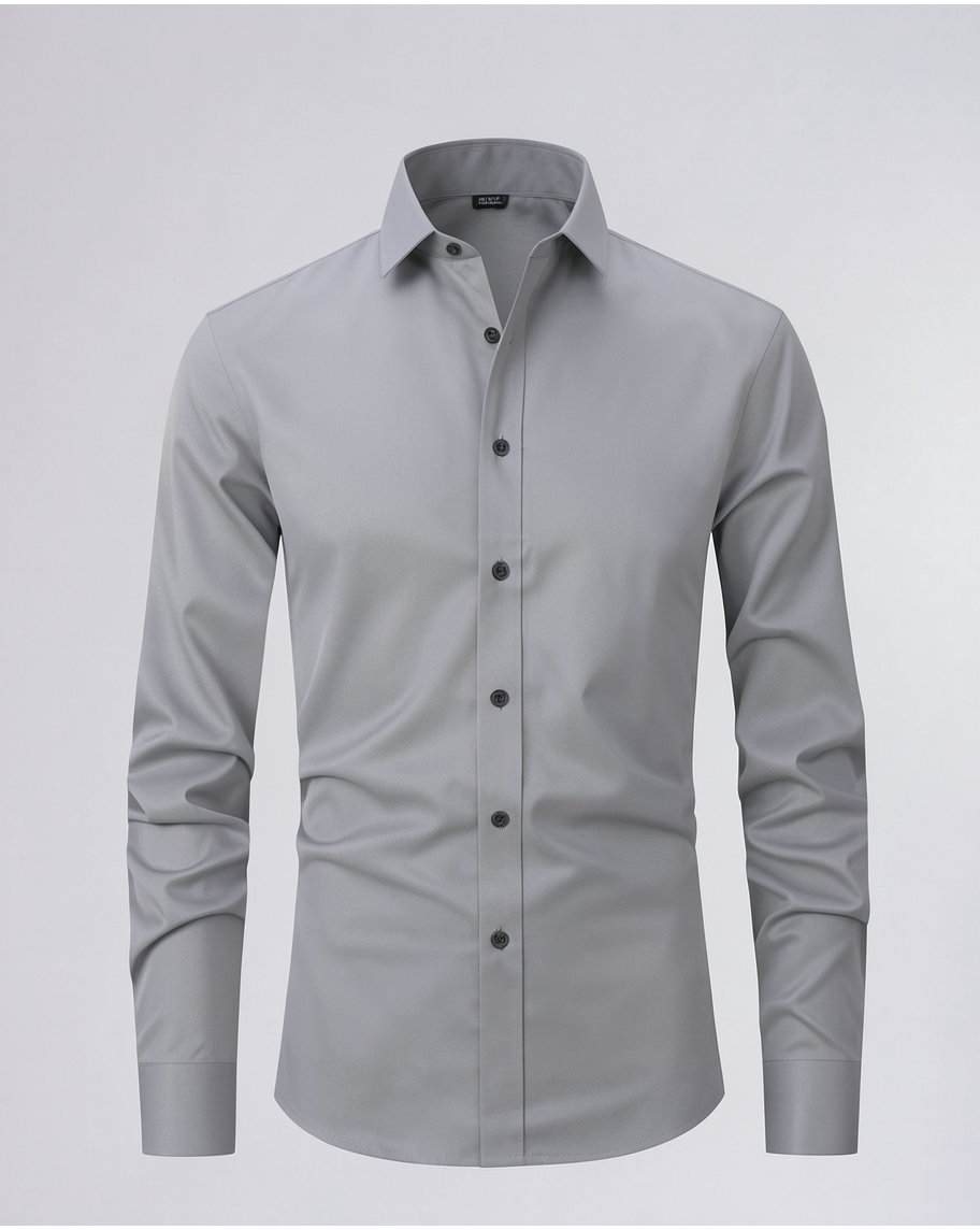 Elegant Slim-Fit Men's Dress Shirt for Work and Casual Wear