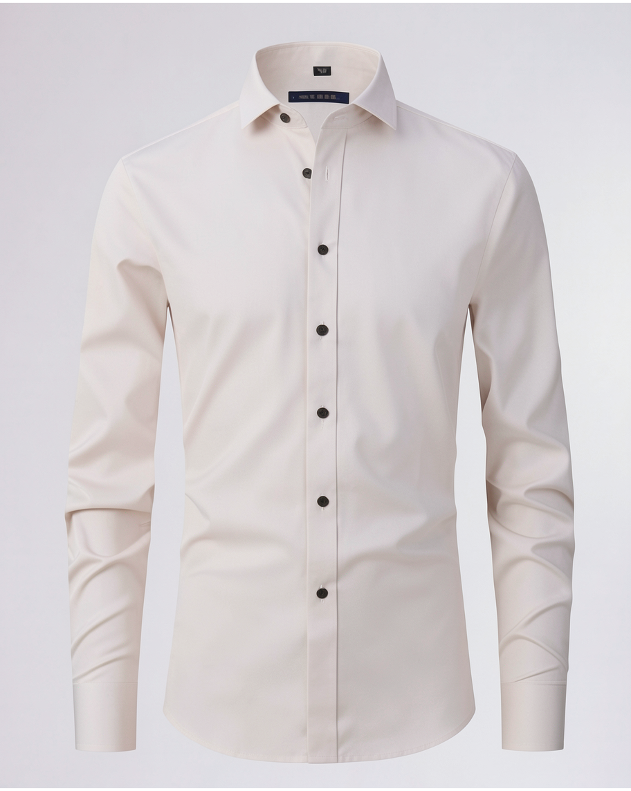 Elegant Slim-Fit Men's Dress Shirt for Work and Casual Wear