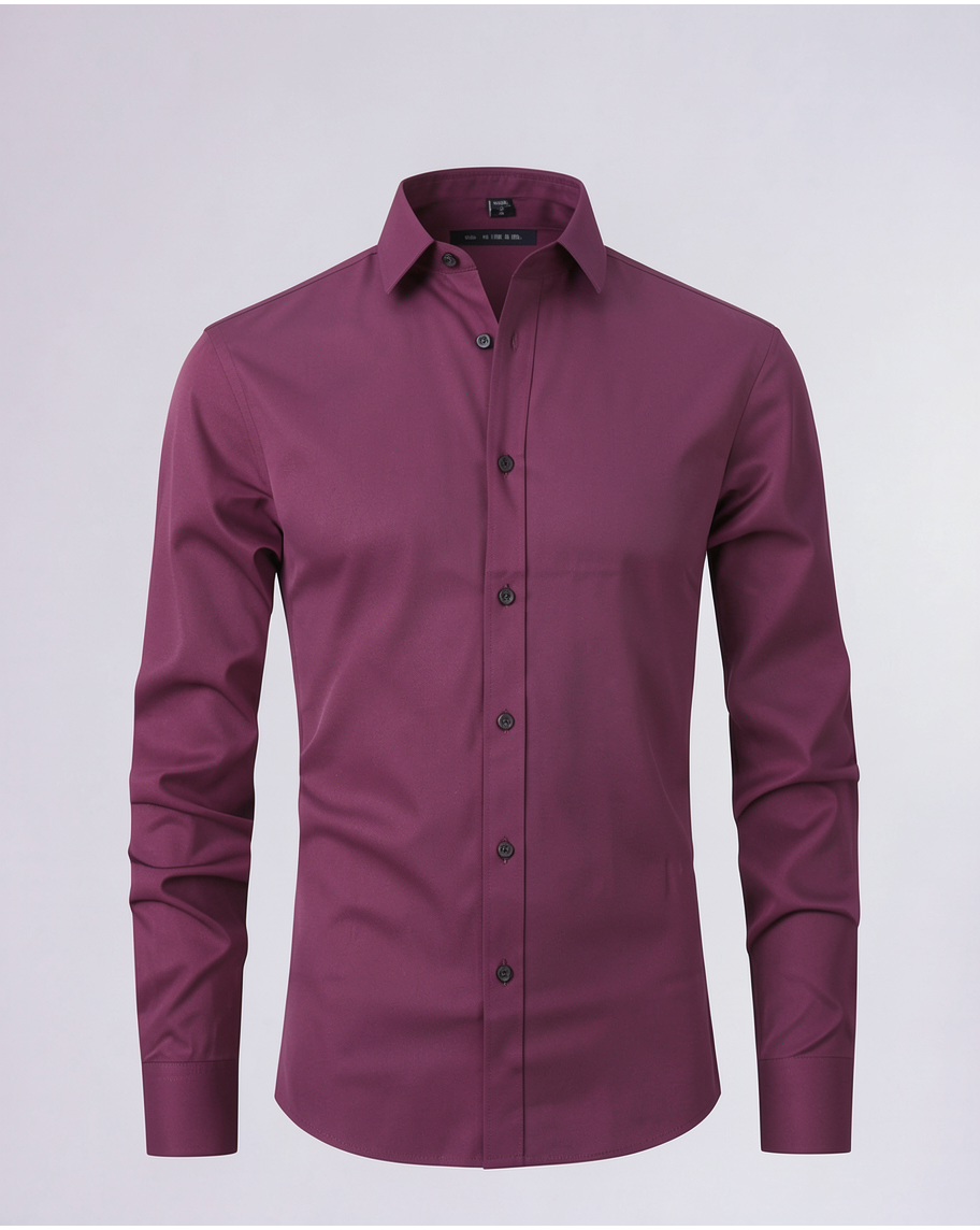 Elegant Slim-Fit Men's Dress Shirt for Work and Casual Wear